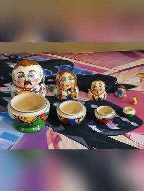 3" Hand-Painted Wooden Nesting Dolls Set - Multicolor Ukrainian